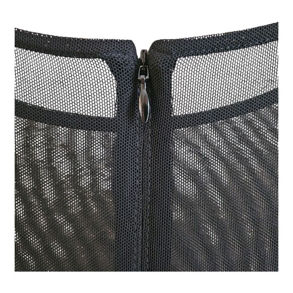 ELIZA J Women 8 Dress Black Bodycon Mesh Shoulders & Sleeves Ruched Knee Length - Picture 11 of 12